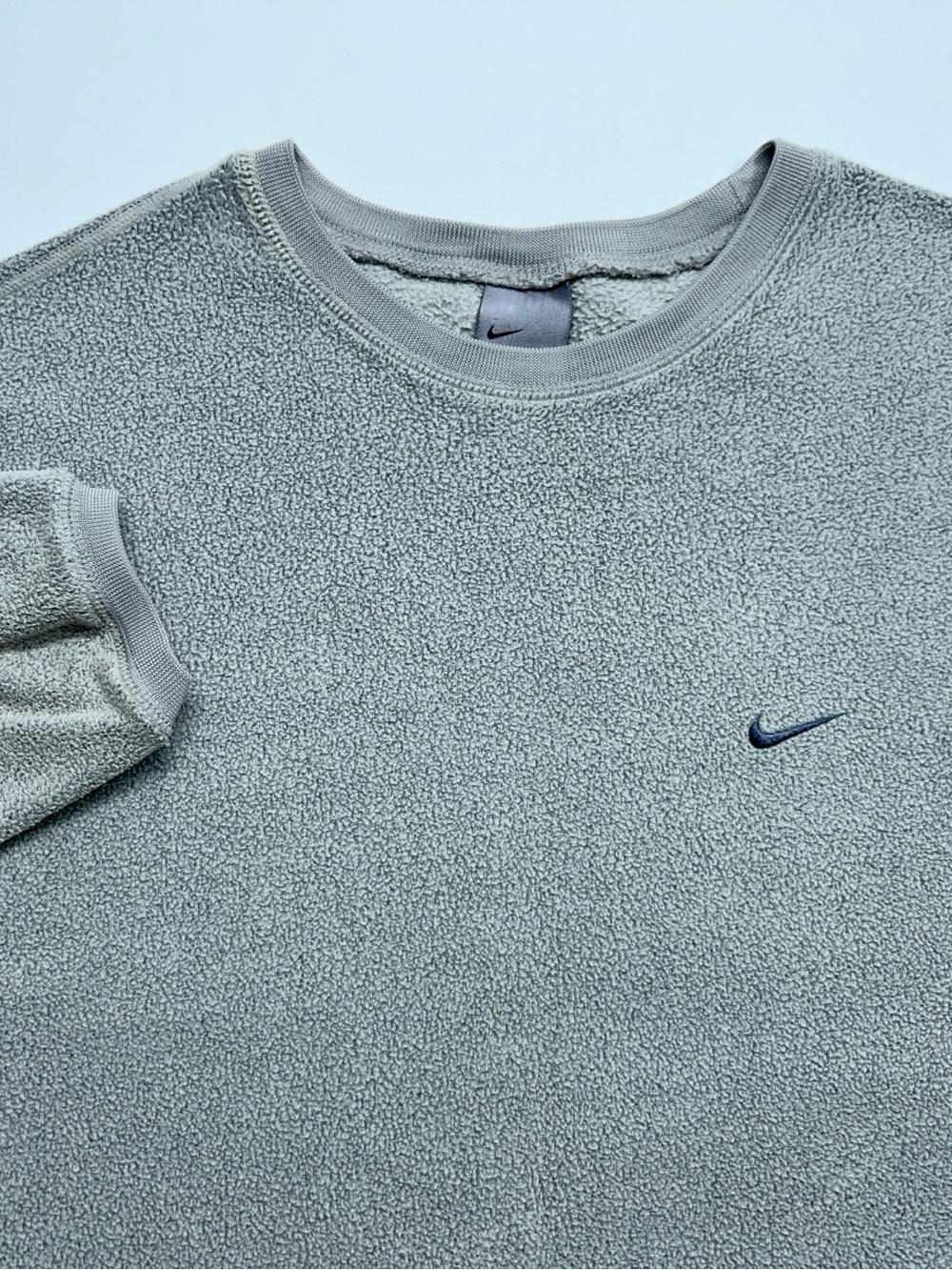 Nike Fleece Pullover Sweater Mens Small Therma-Fit Crewneck Washed Sage Green